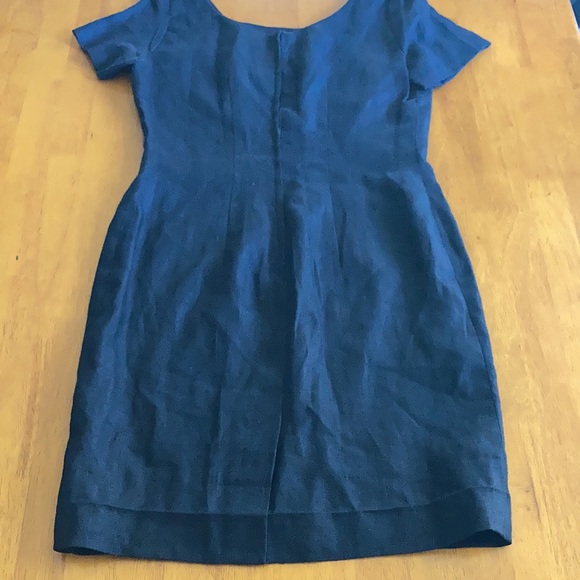 Vintage Santa Fe Short Sleeve Linen Dress Black - Picture 5 of 11